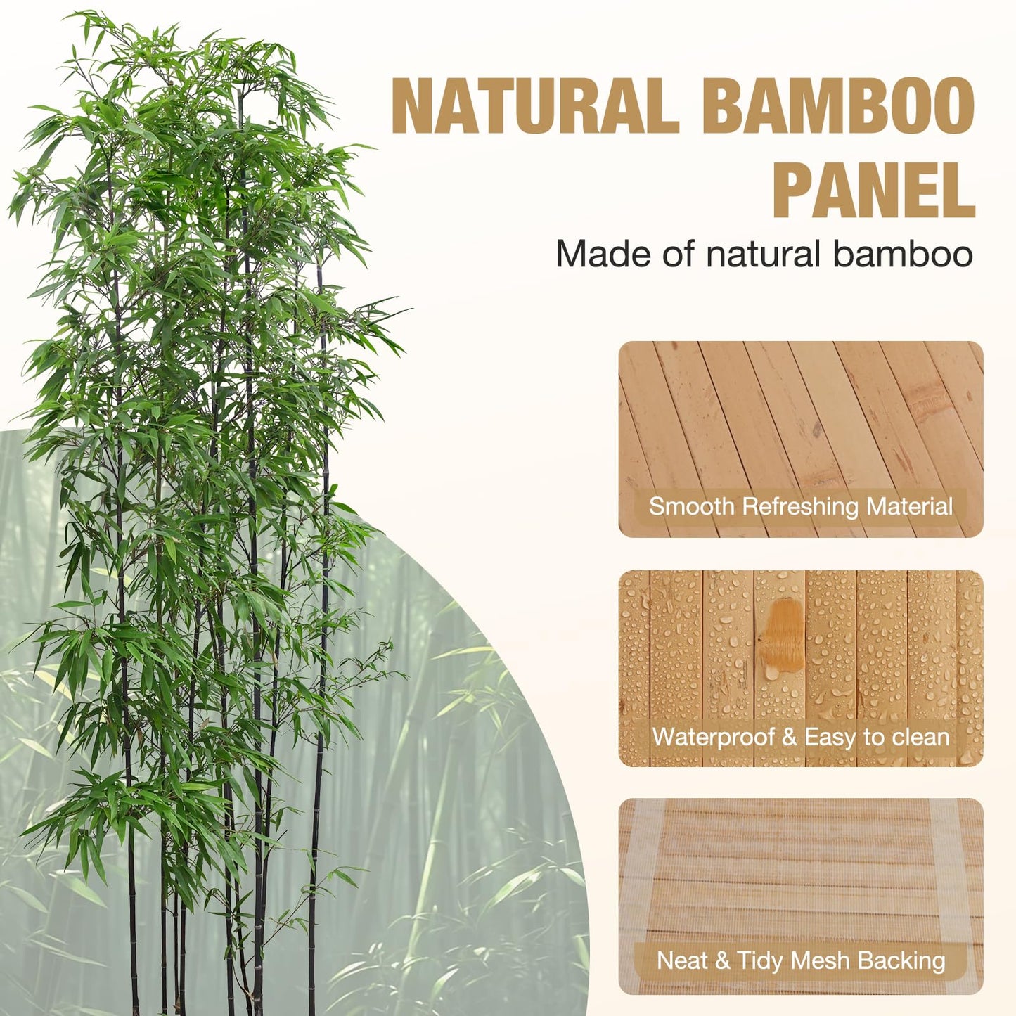 Panou perete Bamboo Wall Panel 1.2x2.4m bambus natural