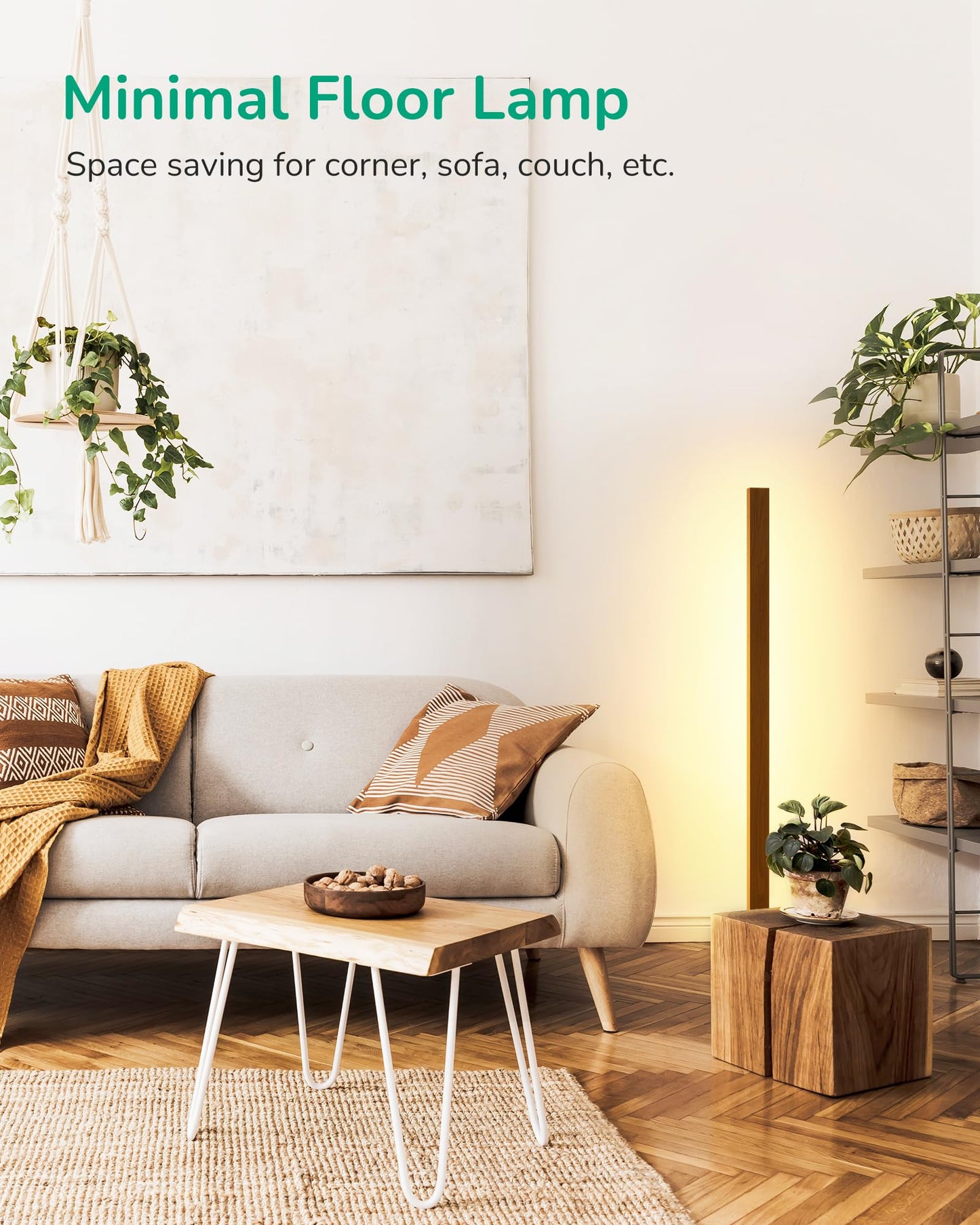 Lampa de podea EDISHINE Wooden 18W LED dimmabila 3000K greige