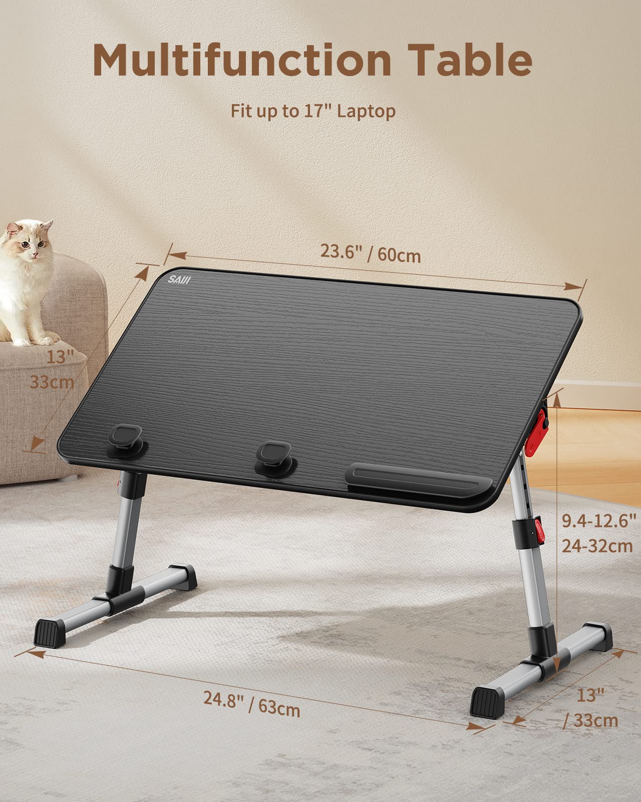 Masuta laptop SAIJI A6L reglabila, pliabila, 5 inaltimi, 4 unghiuri