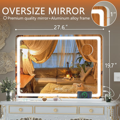 Oglinda cosmetica Hasipu 70x50 cm LED 3 moduri lumina touch