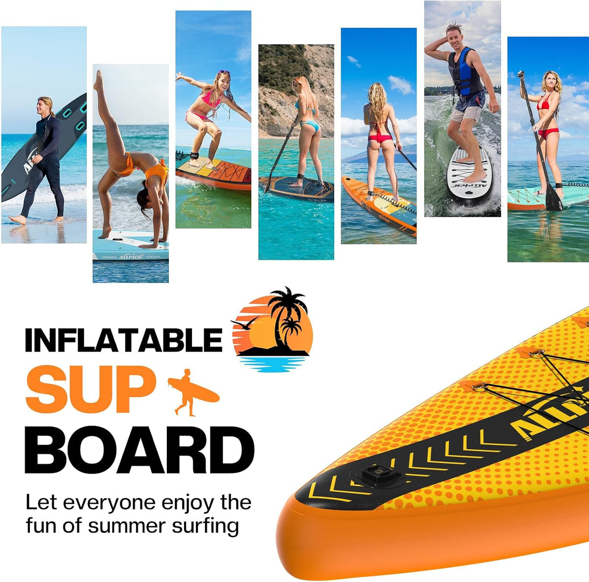 Placa SUP ALLPICK Premium SUP Board Set gonflabila 180 kg Galben