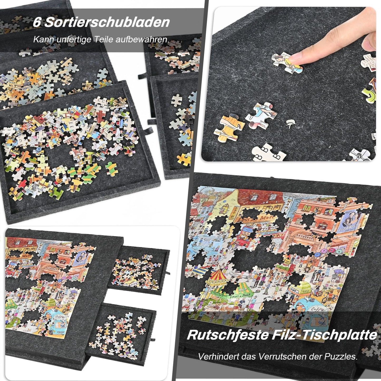 Puzzleboard Zertylre ZEY6131 2-in-1 inclinabil cu 6 sertare