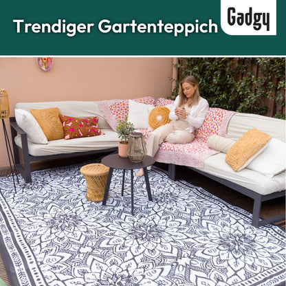 Covor exterior Gadgy Outdoor Mat White 200x300 impermeabil reversibil