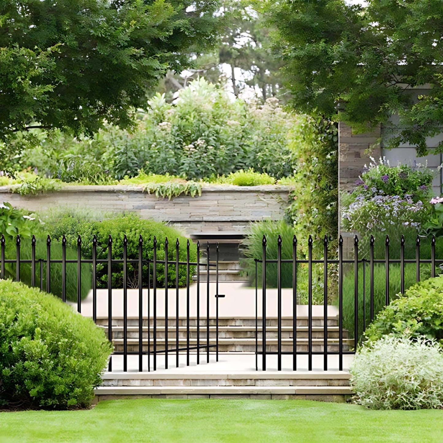 Gard decorativ Thealyn FG36-G metal negru 3.5 m fara sapare