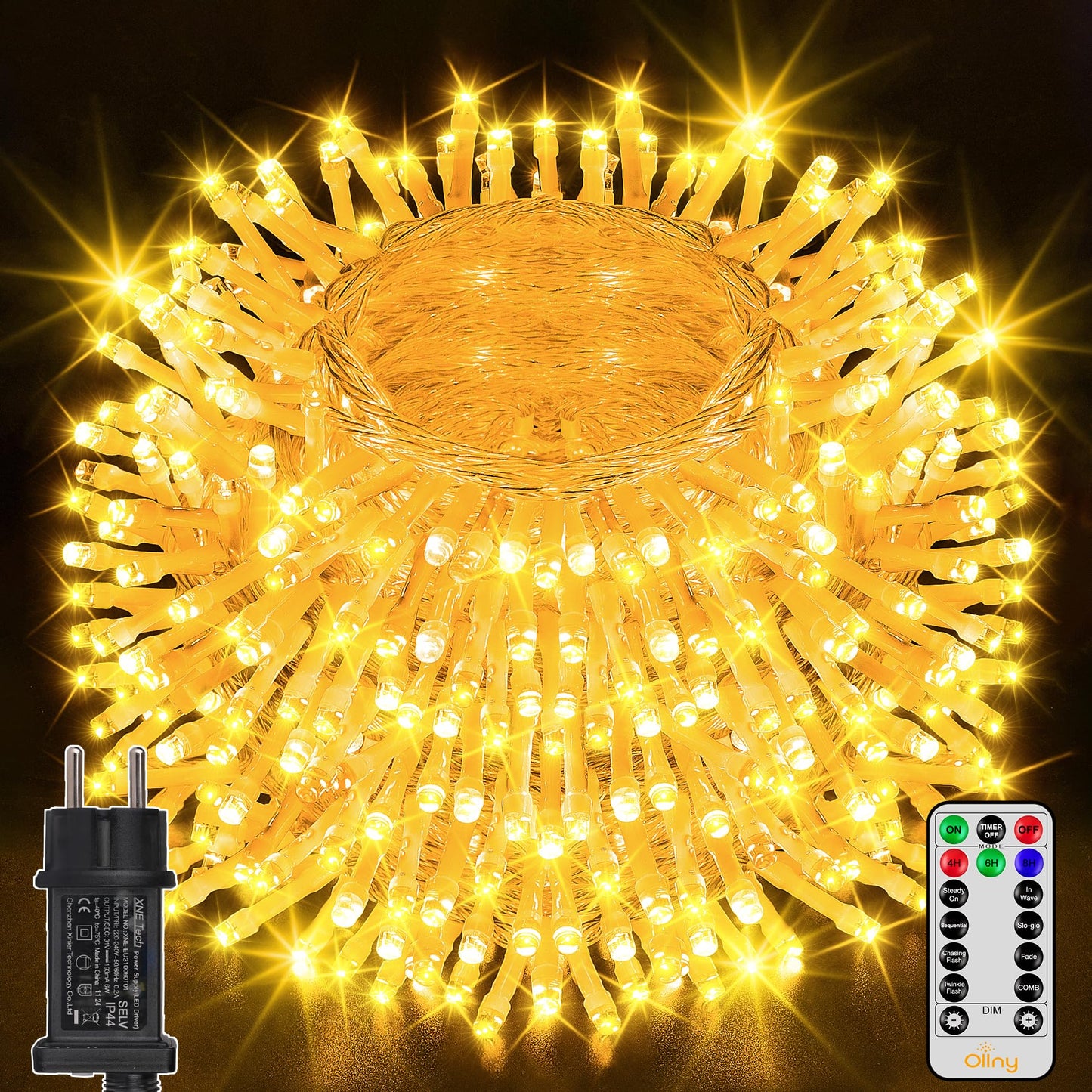 Ollny Outdoor Fairy Lights, 80 m, 800 LEDs, Christmas Lighting Outdoor 8 Modes with Remote Control Timer, Fairy Lights Long IP44 Waterproof for Christmas, Wedding, Easter, Garden (Warm White)