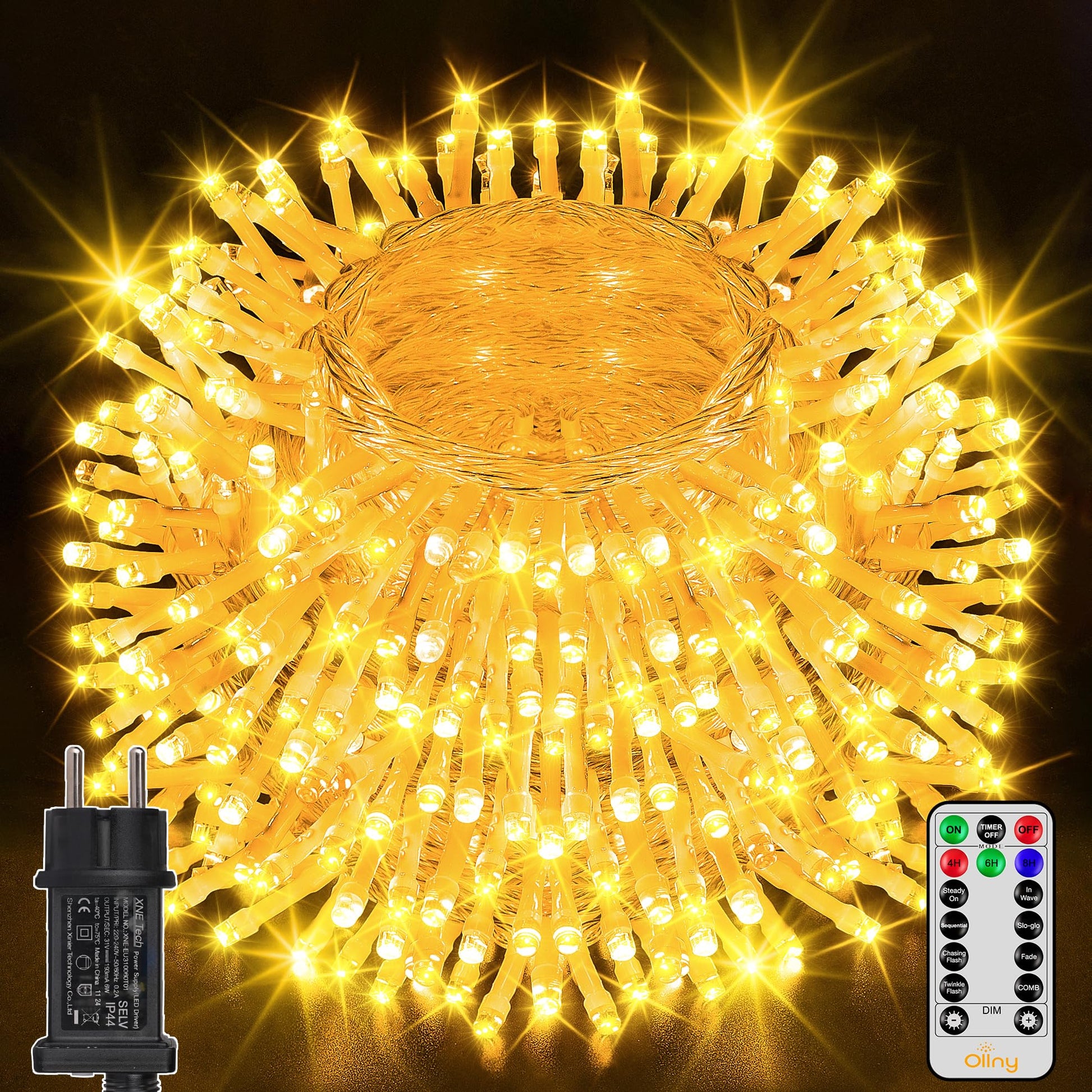Ollny Outdoor Fairy Lights, 80 m, 800 LEDs, Christmas Lighting Outdoor 8 Modes with Remote Control Timer, Fairy Lights Long IP44 Waterproof for Christmas, Wedding, Easter, Garden (Warm White)