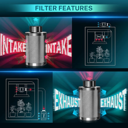 HG Power 4 Inch Air Carbon Filter 100 * 300