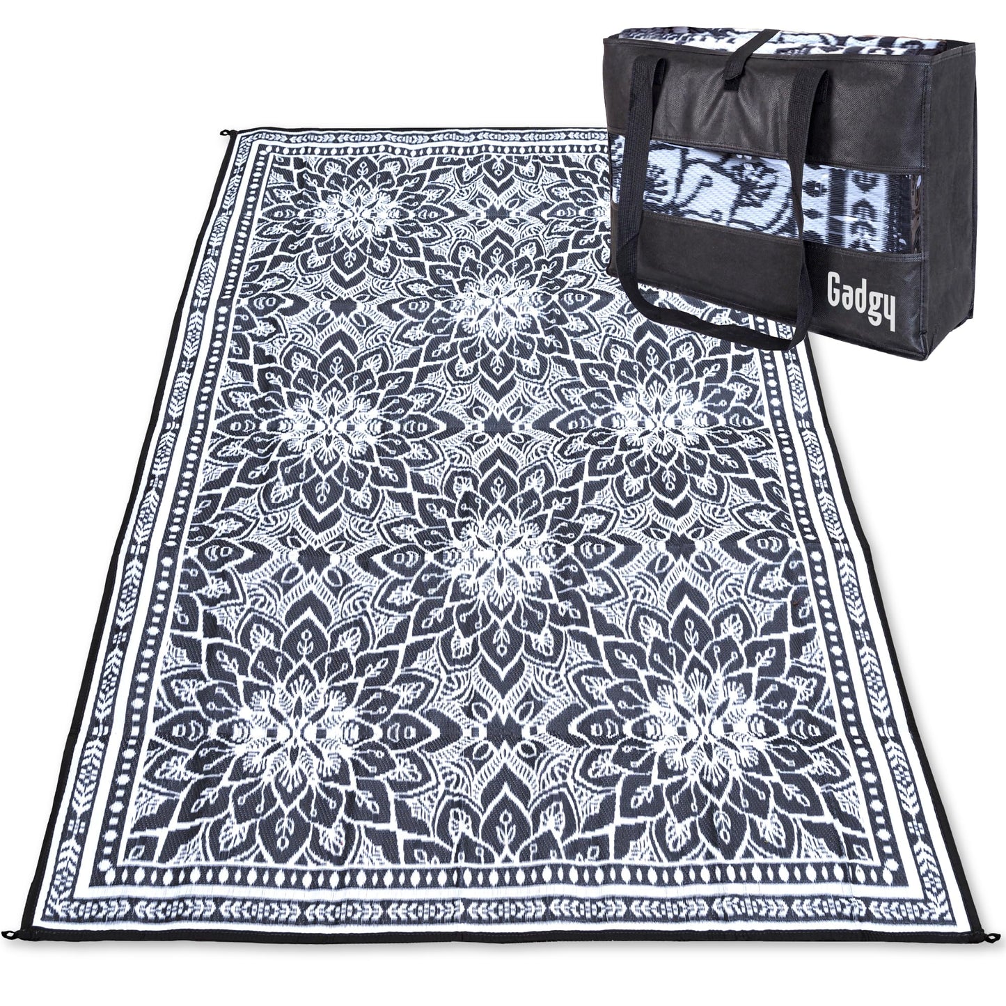 Covor exterior Gadgy Outdoor Mat White 200x300 impermeabil reversibil