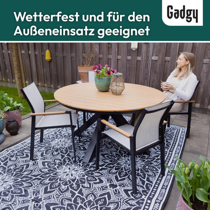 Covor exterior Gadgy Outdoor Mat White 200x300 impermeabil reversibil