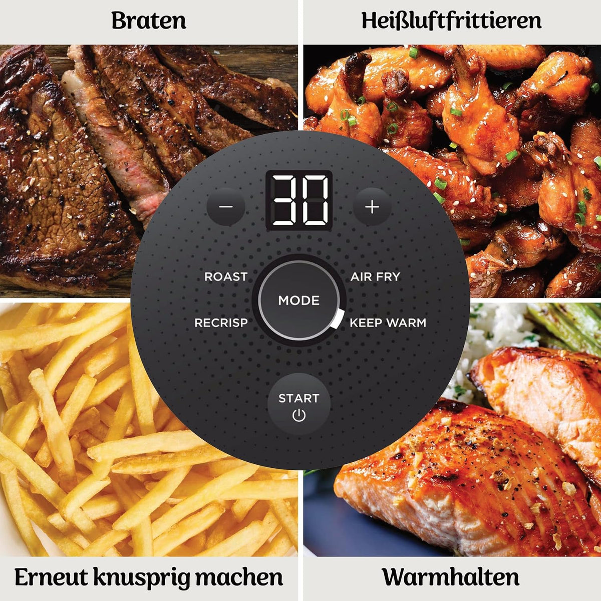 Friteuza cu aer cald portabila Ninja CRISPi, 3.8 L si 1.4 L, alba