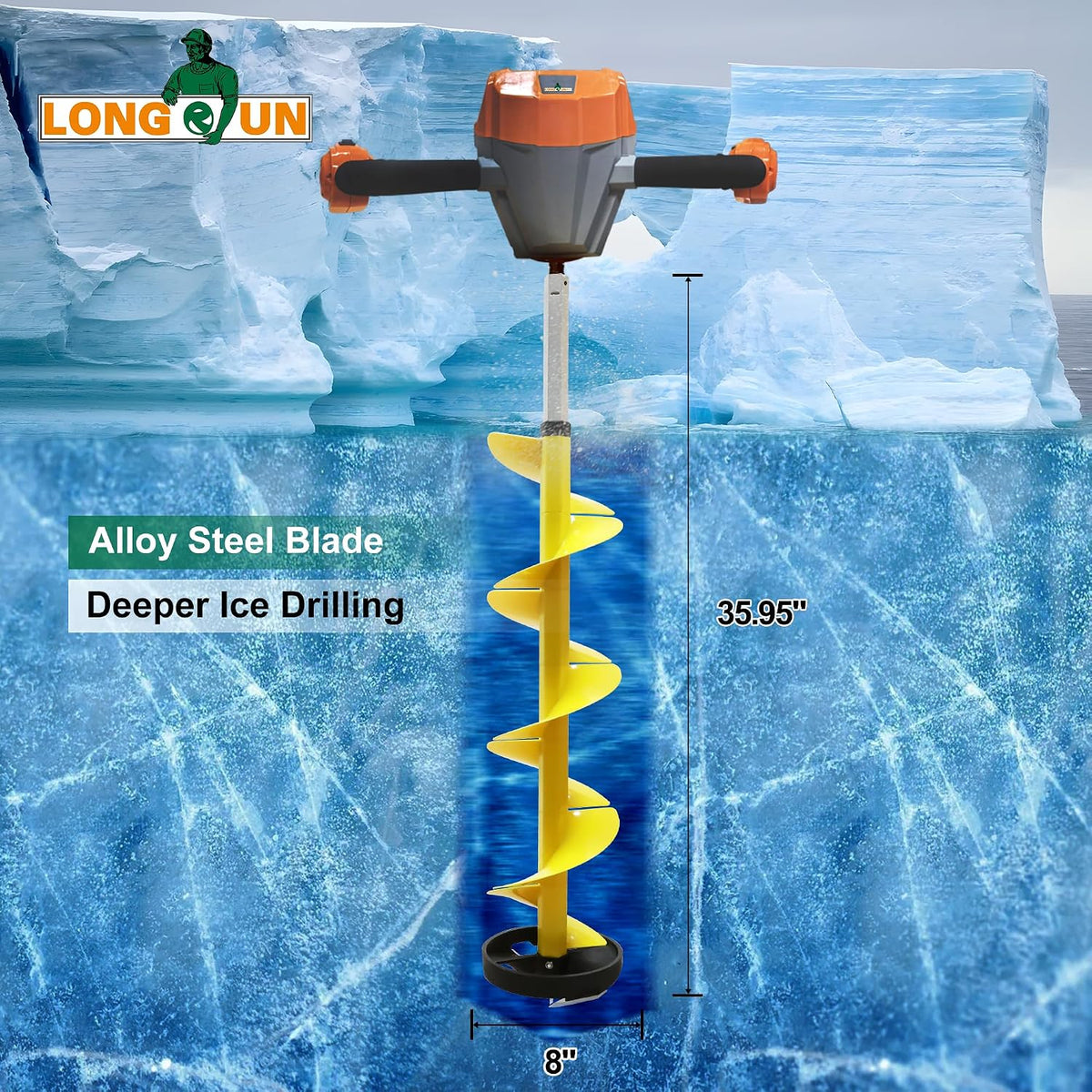 Burghiu LONGRUNEW Upgraded Auger Drill Bit 35.95 inch Galben