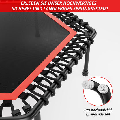 Trambulina fitness RYGEO pentru adulti, 127 cm, neagra, sarcina maxima 230 kg