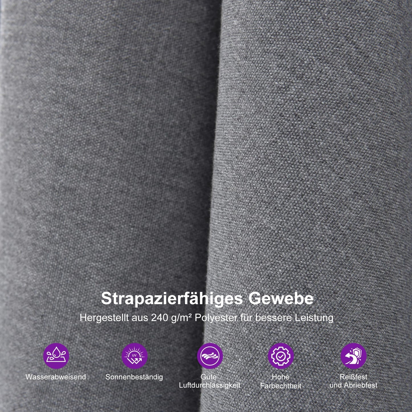 Parasolar PURPLE LEAF Durable Fabric Cantilever 270x350 cm Gri