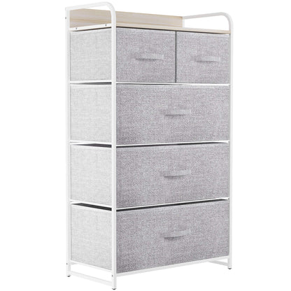 Comoda YITAHOME 5 sertare cadru metalic blat MDF 58x29x100 cm