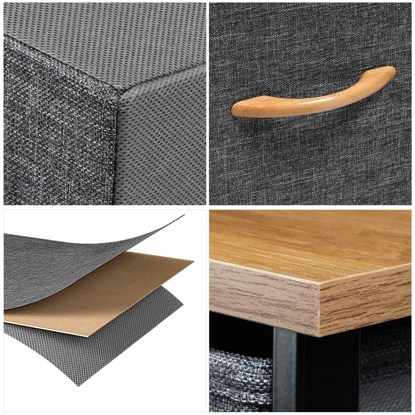 Comoda YITAHOME 5 sertare cadru metalic blat MDF 58x29x100 cm