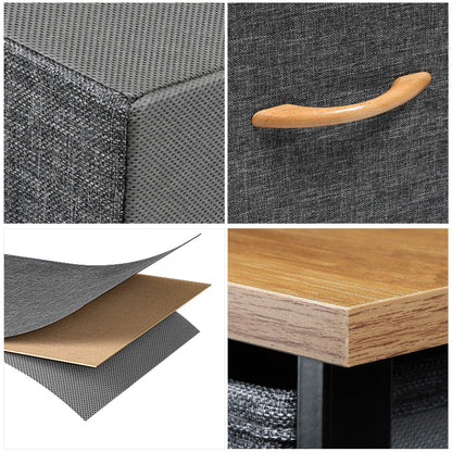 Comoda YITAHOME 5 sertare cadru metalic blat MDF 58x29x100 cm