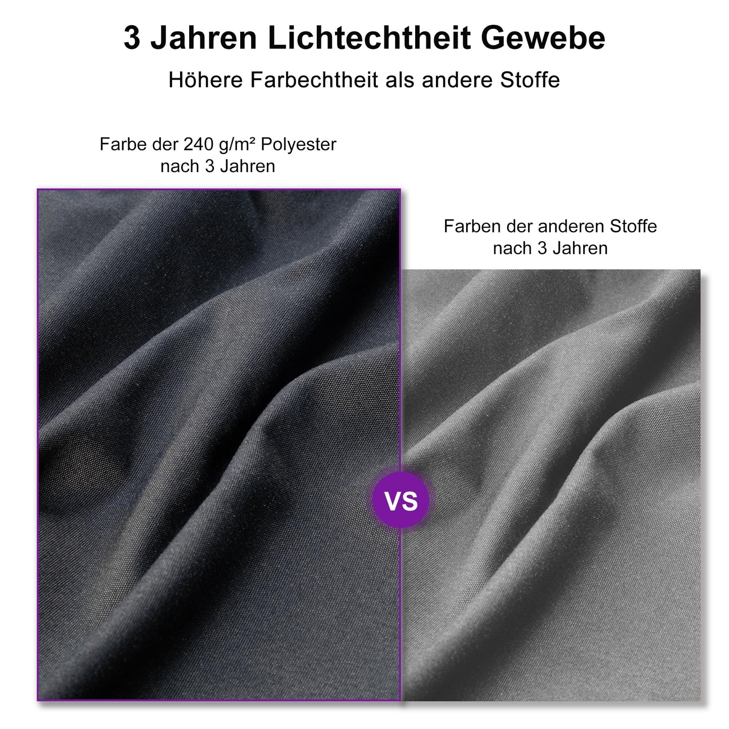 Parasolar PURPLE LEAF Durable Fabric Cantilever 270x350 cm Gri