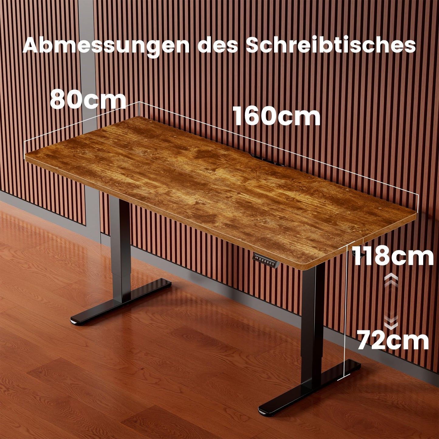 Birou ErGear reglabil electric 160x80 cm 4 memorii 72-118 cm