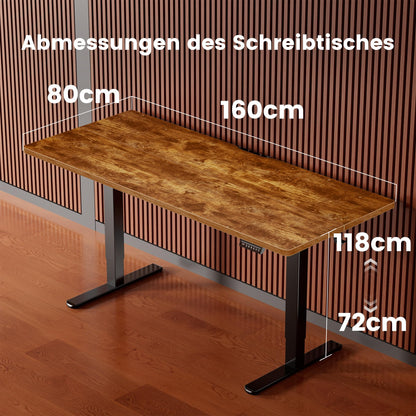 Birou ErGear reglabil electric 160x80 cm 4 memorii 72-118 cm