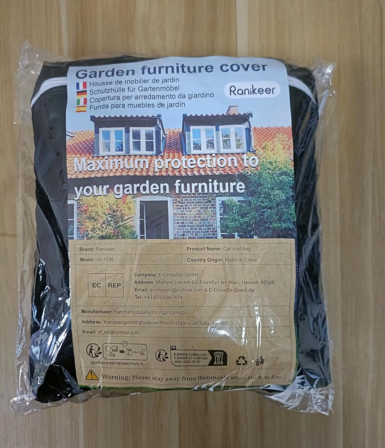 Ranikeer 21 Cubic Feet Foldable Waterproof Roof Box Bag with 6 Reinforcement Buckles for Vehicles with/without Pannier Rack, Black