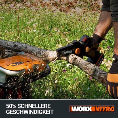 Mini fierastrau cu lant WORX Nitro WG325E.9, 20 V, fara acumulator si incarcator