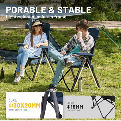Scaune camping TIMBER RIDGE EU-JAAP-RC-5022 pliabile, 150 kg, 4 pozitii