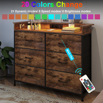 Comoda VEDECASA 6 sertare LED USB
