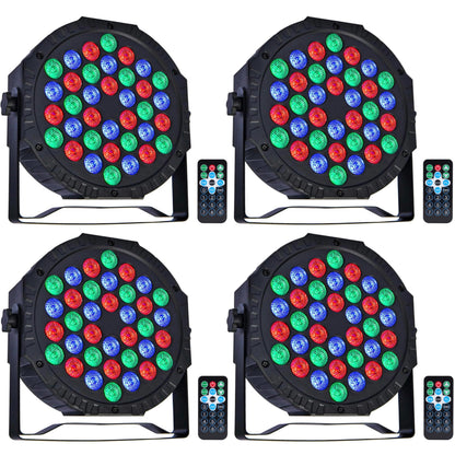 Proiectoare Disco Led DJ DMX512 36 LED set 4 buc + telecomanda, 4 moduri lumina