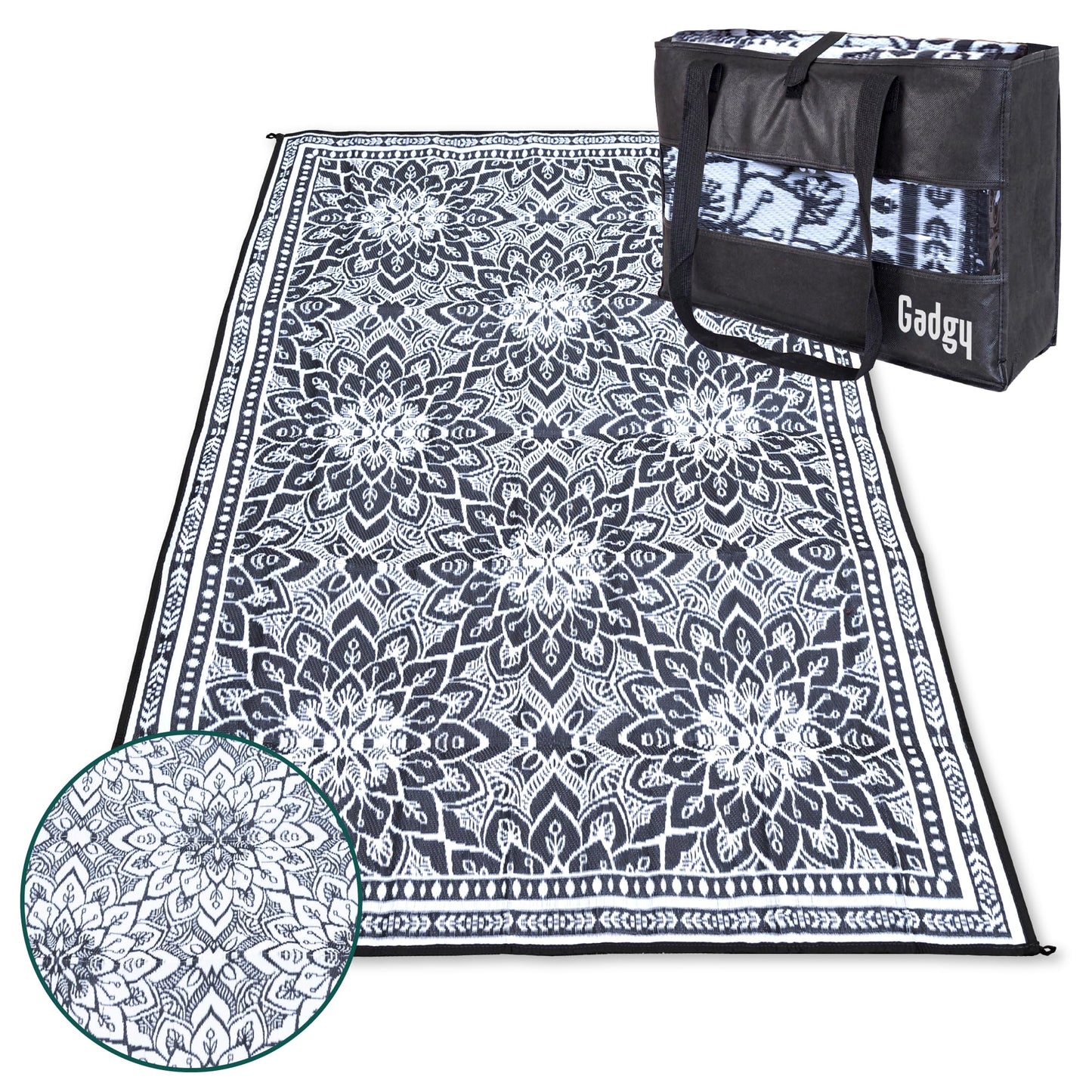 Covor exterior Gadgy Outdoor Mat White 200x300 impermeabil reversibil