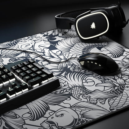 TITANWOLF - XXL Mouse Mat - Mouse Pad 900 x 400 x 3mm –Speed Gaming Mouse Pad - Extra Large - Table Mat Large Size - improved Precision and Speed – Design Koi Tattoo