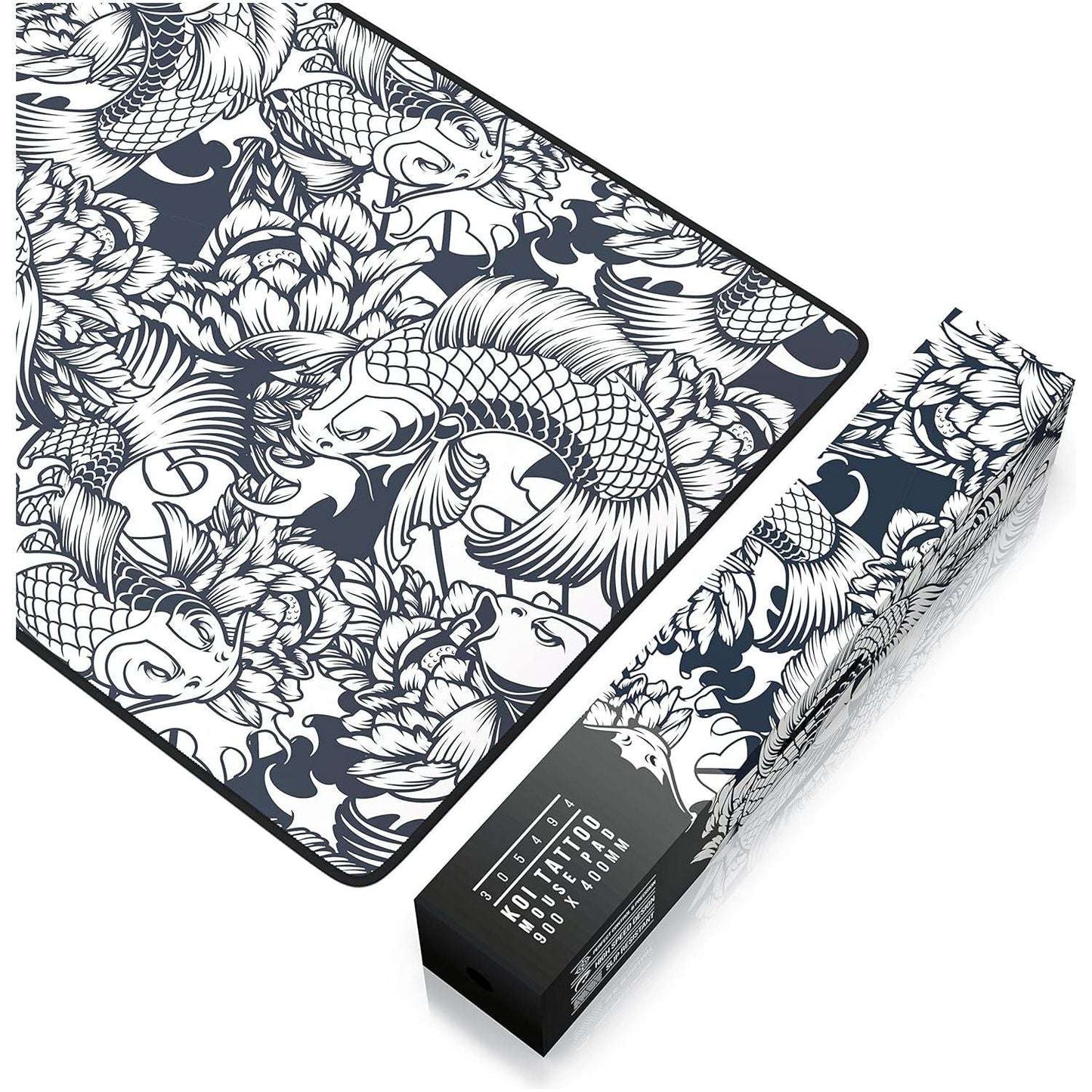 TITANWOLF - XXL Mouse Mat - Mouse Pad 900 x 400 x 3mm –Speed Gaming Mouse Pad - Extra Large - Table Mat Large Size - improved Precision and Speed – Design Koi Tattoo