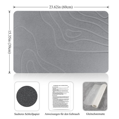 Covoras baie CARBURATEUR Stone Bath Mat 40x60 cm antiderapant