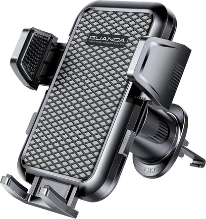Car phone holder air vent, Car Phone Holder Mount 360° Rotation, Adjustable Clip, Big Phone & Thick Case Friendly, Compatibility Fit for All 4"-7" Smartphone, Universal phone car holder