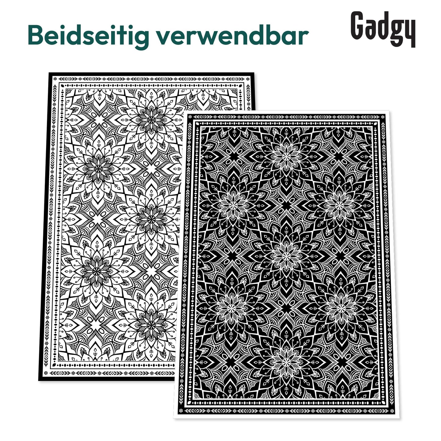 Covor exterior Gadgy Outdoor Mat White 200x300 impermeabil reversibil