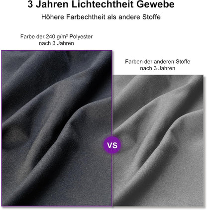 Umbrela de terasa dreptunghiulara PURPLE LEAF, 270x350 cm, gri grafit, imitatie acril