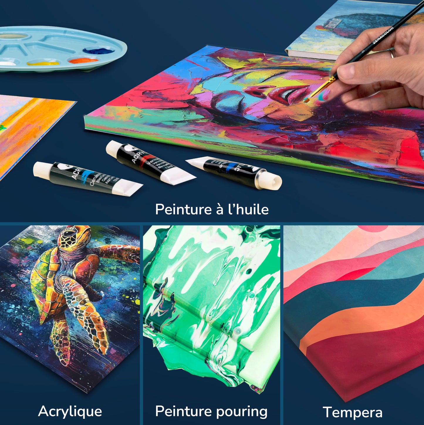 Panza pictura Zenacolor Set 2 150x100 cm bumbac 280 GSM