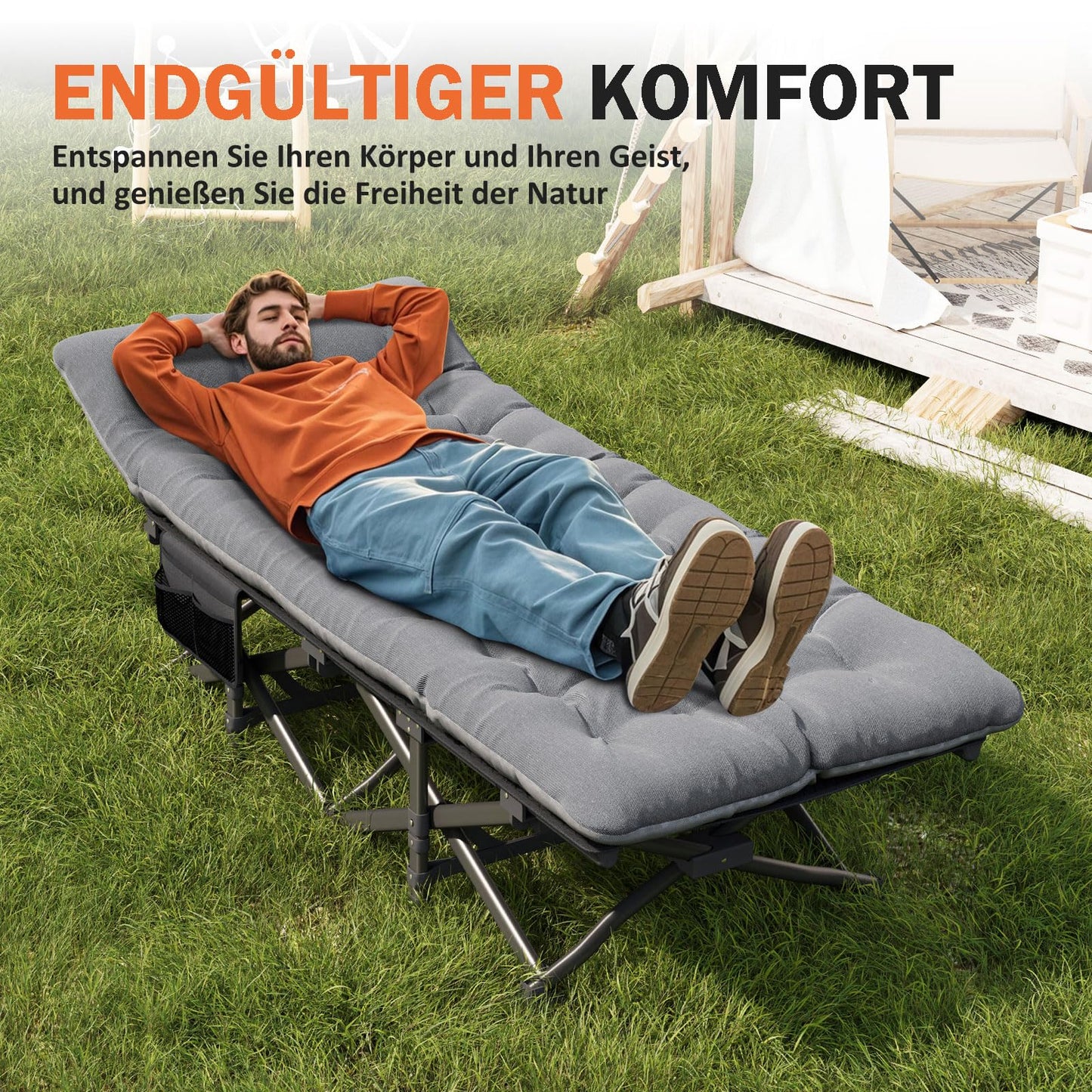 Pat camping ATORPOK SHOP DX-1 pliabil, 200 kg, gri
