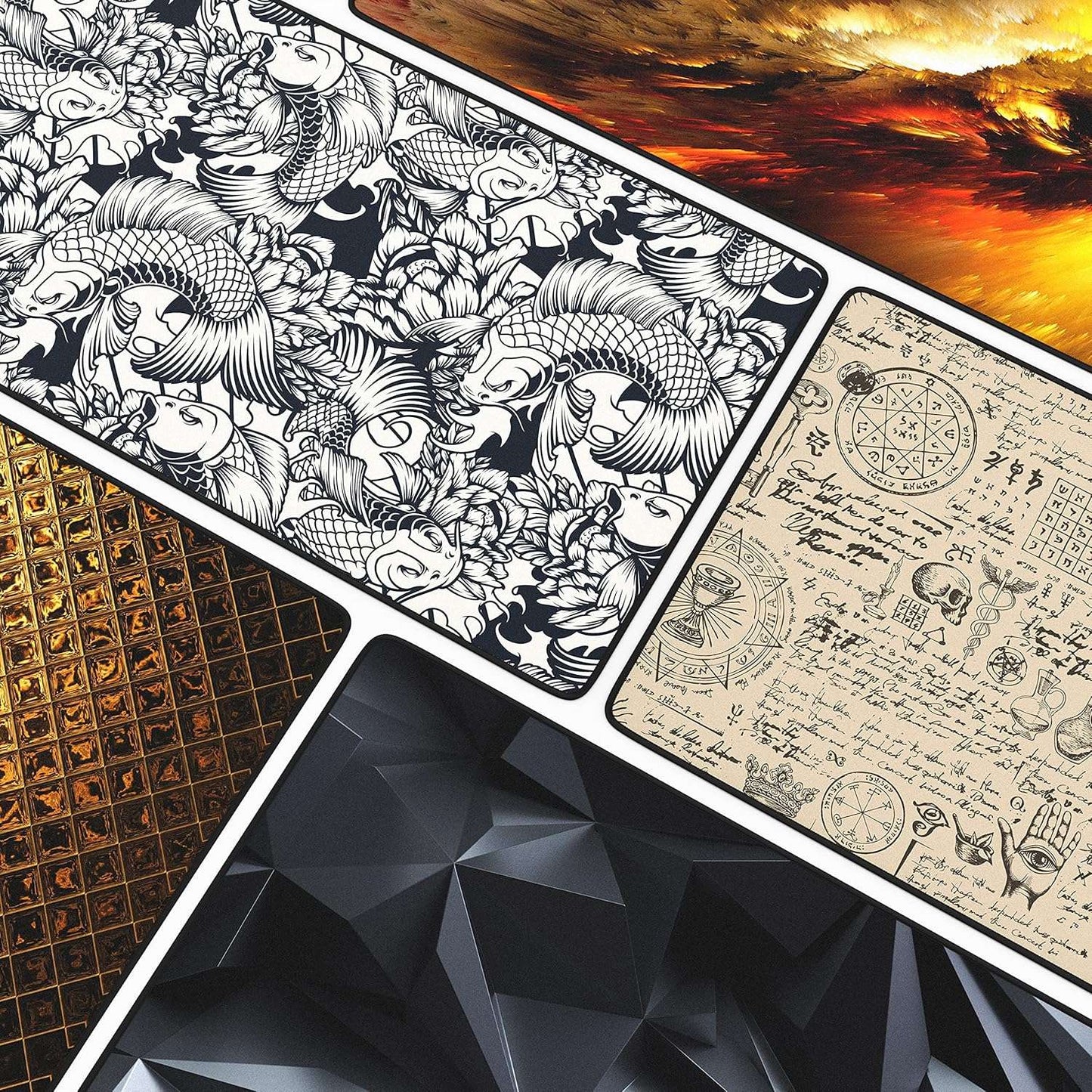 TITANWOLF - XXL Mouse Mat - Mouse Pad 900 x 400 x 3mm –Speed Gaming Mouse Pad - Extra Large - Table Mat Large Size - improved Precision and Speed – Design Koi Tattoo
