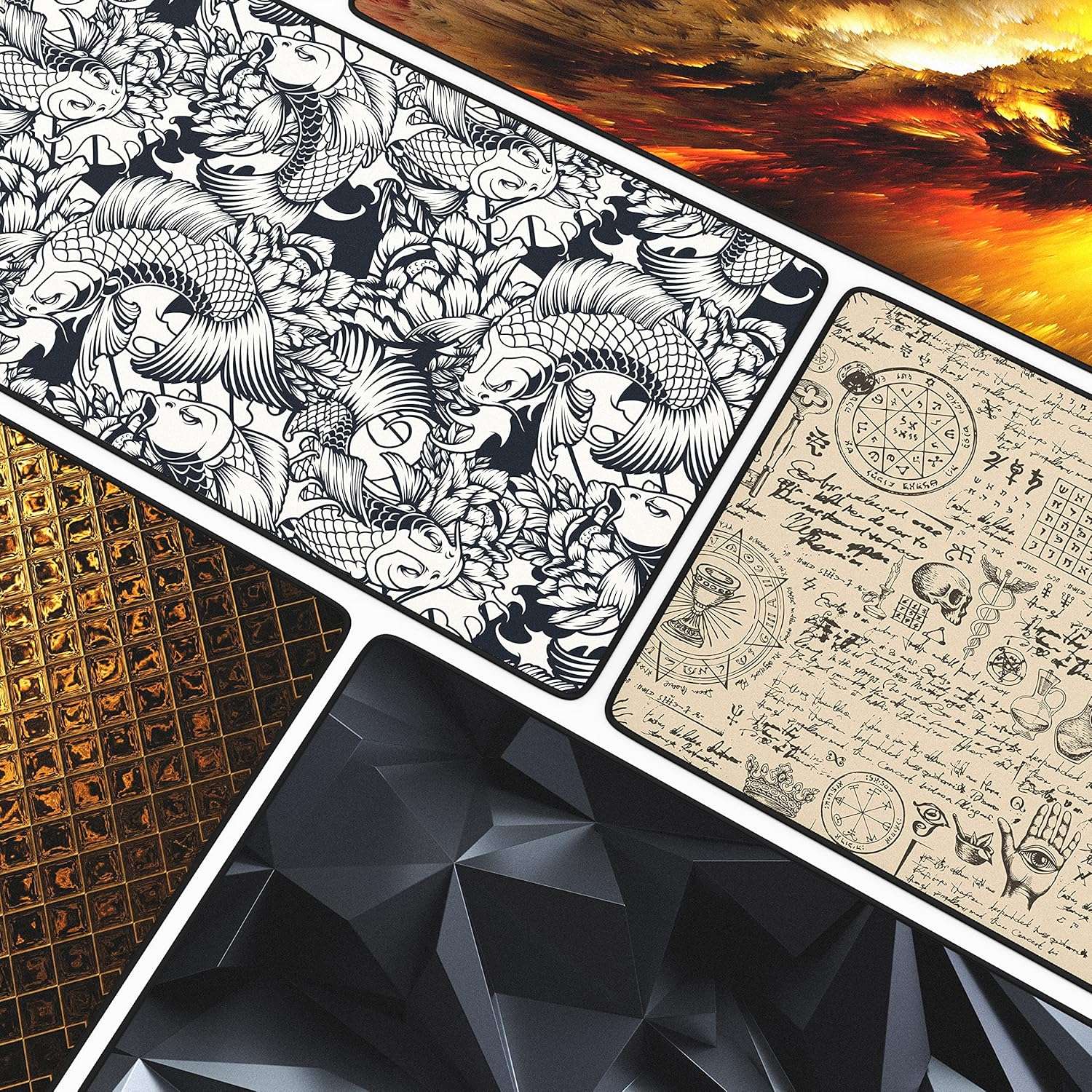 TITANWOLF - XXL Mouse Mat - Mouse Pad 900 x 400 x 3mm –Speed Gaming Mouse Pad - Extra Large - Table Mat Large Size - improved Precision and Speed – Design Koi Tattoo