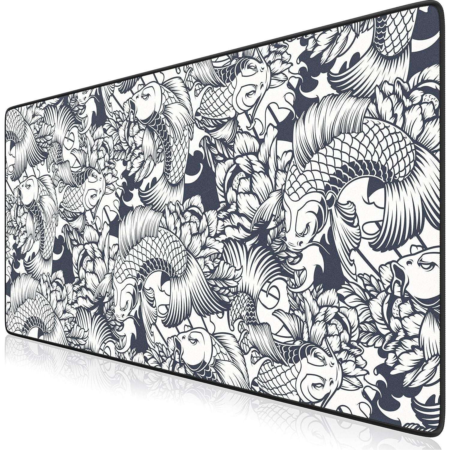 TITANWOLF - XXL Mouse Mat - Mouse Pad 900 x 400 x 3mm –Speed Gaming Mouse Pad - Extra Large - Table Mat Large Size - improved Precision and Speed – Design Koi Tattoo