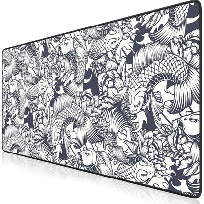 TITANWOLF - XXL Mouse Mat - Mouse Pad 900 x 400 x 3mm –Speed Gaming Mouse Pad - Extra Large - Table Mat Large Size - improved Precision and Speed – Design Koi Tattoo