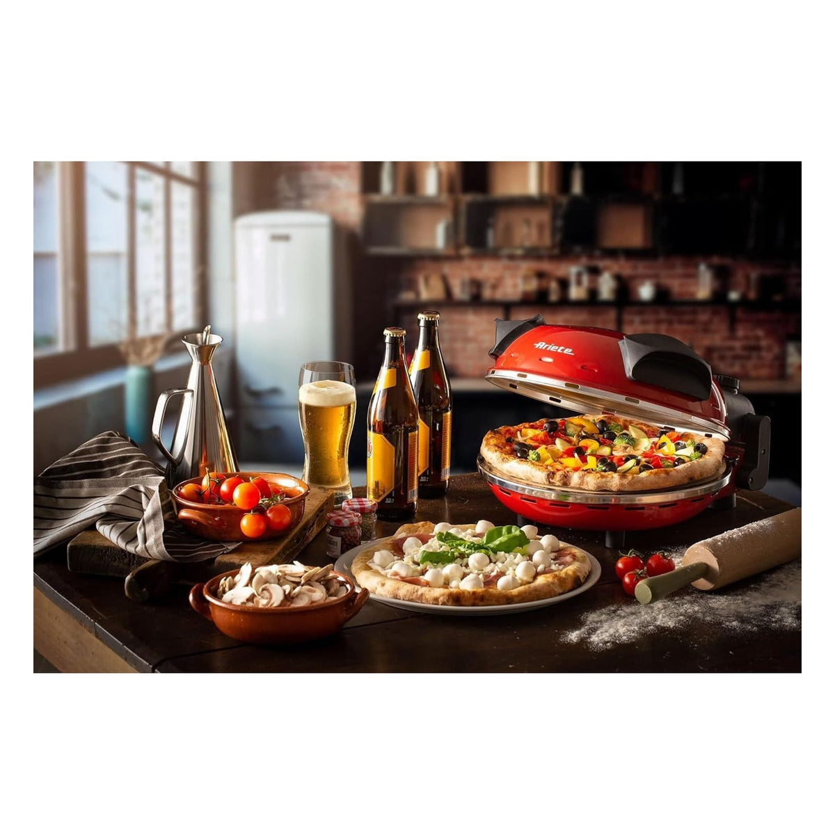 [RESIGILAT] Cuptor pentru pizza Ariete 909, 1200W, 400°C, 5 niveluri de gatire, rosu