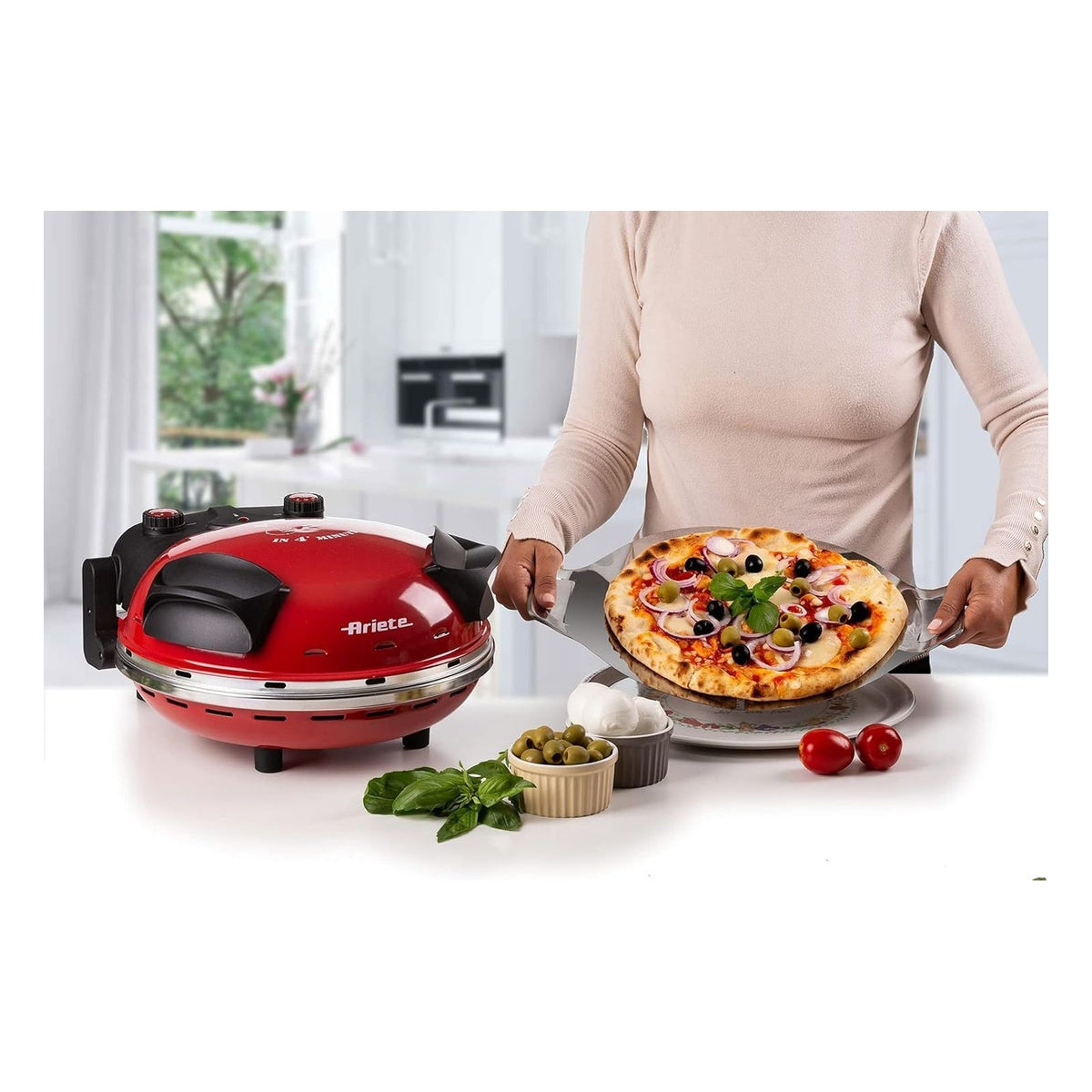 [RESIGILAT] Cuptor pentru pizza Ariete 909, 1200W, 400°C, 5 niveluri de gatire, rosu