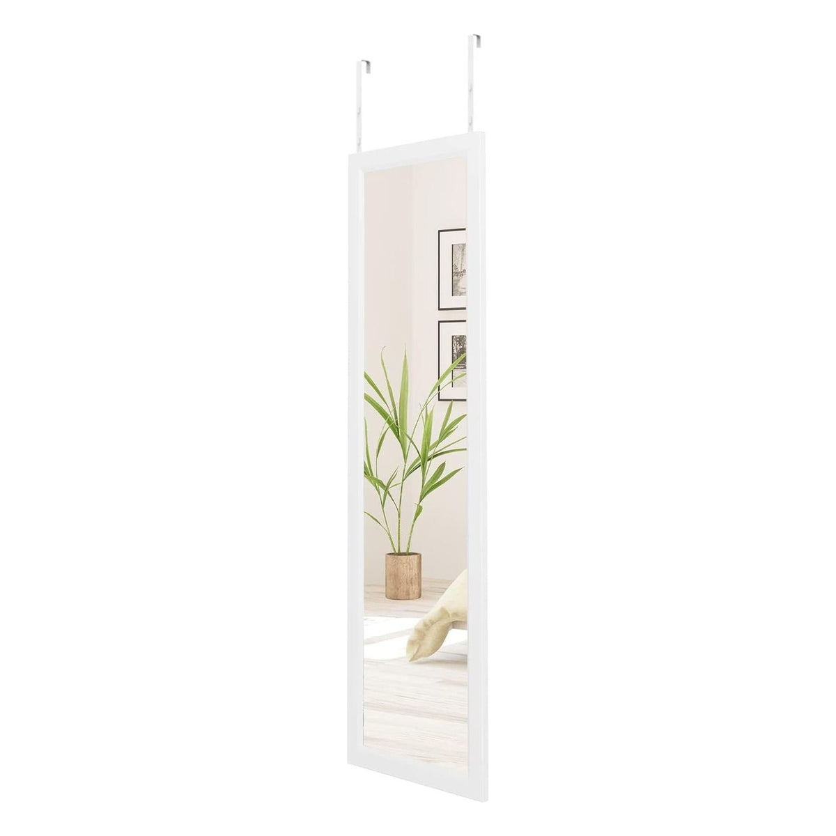 Oglinda de perete Dripex reglabila pe inaltime, 119 x 33 cm, alba