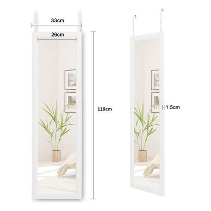 Oglinda de perete Dripex reglabila pe inaltime, 119 x 33 cm, alba