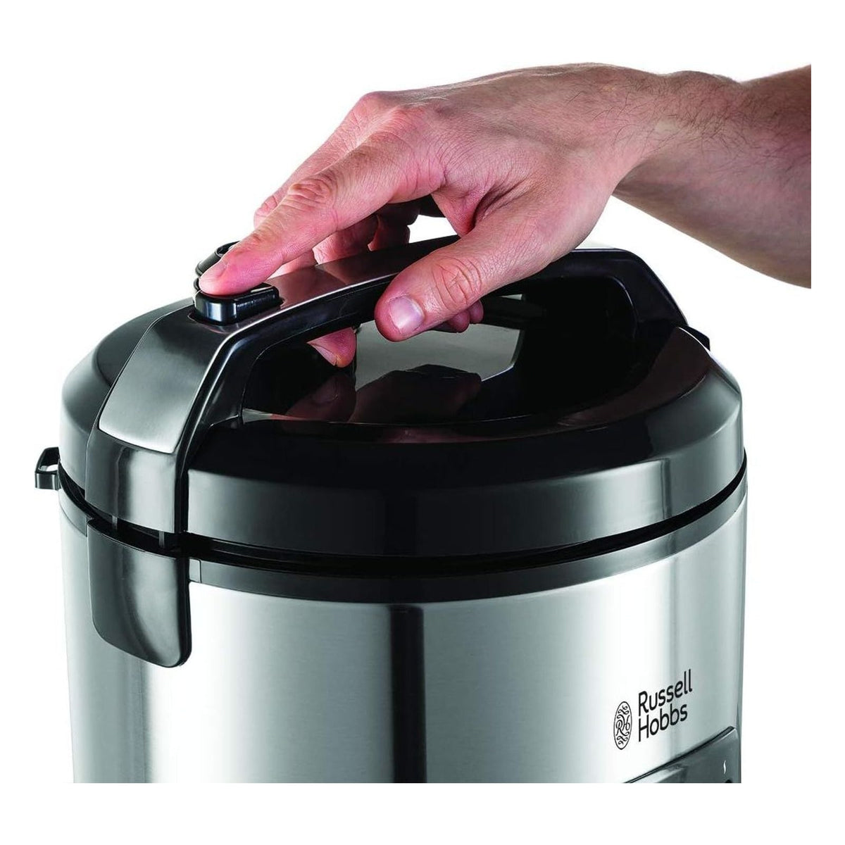 Aparat de gatit orez si gatit la abur Russell Hobbs, inox/negru