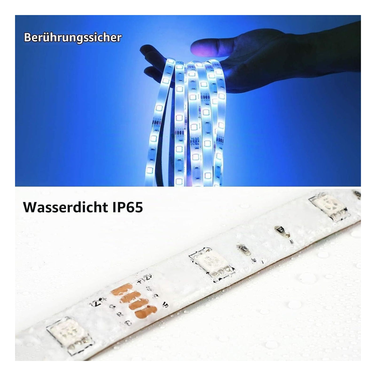 Banda LED inteligenta Lepro Wi-Fi RGB impermeabila, 5 m, compatibila cu Alexa si Google Home