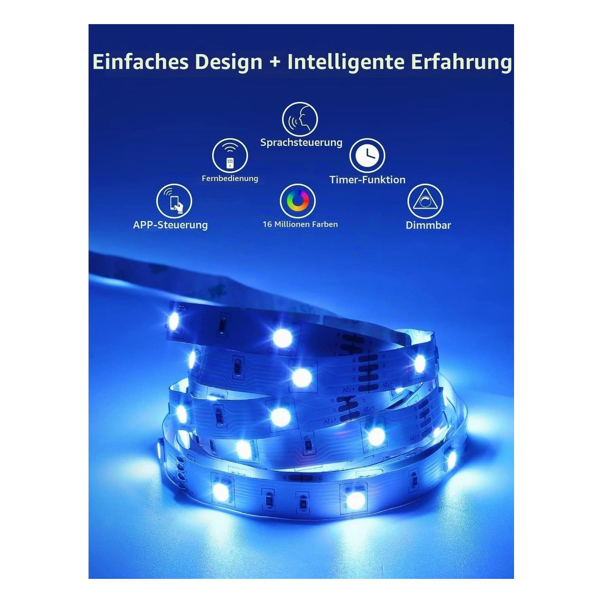 Banda LED inteligenta Lepro WiFi RGB 10 m, compatibila cu Alexa si Google Home