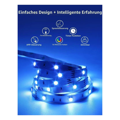 Banda LED inteligenta Lepro WiFi RGB 10 m, compatibila cu Alexa si Google Home