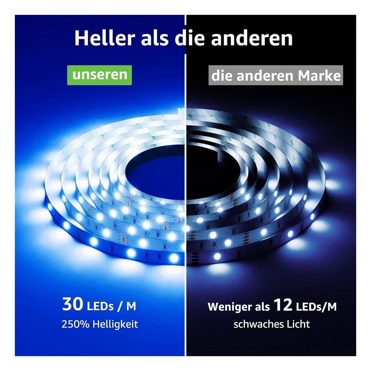 Banda LED Lepro RGB cu muzica si telecomanda, 15 m, rosu/verde/albastru